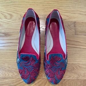 Alexander McQueen vintage denim red flats